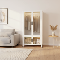 Armoire de chambre à coucher, petite armoire portable, armoire à une seule porte, armoire de chambre