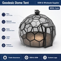 Dôme géodésique panoramique transparent en alliage d'aluminium, résistant aux UV, pour l'observation des étoiles, tente de camping modulaire, hébergement de voyage