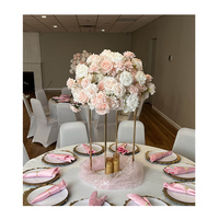 Table de mariage artificielle blanc rose fleurs boules support à fleurs centres de table pour table de mariage