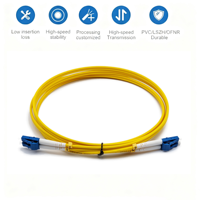 Kabel Patch Cord Fiber Optik LC ke LC Simplex Duplex Single Mode untuk Jaringan FTTH dan Telekomunikasi