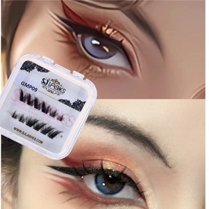 DIY <span class=keywords><strong>Manga</strong></span> & Pixie <span class=keywords><strong>Salon</strong></span> Extensions Look Individuel Cluster Cils Anime Cils Appuyez sur et Go Pop sur pré-mappé Faux Cils - Product Image 1