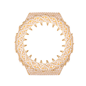 Bisel de <span class=keywords><strong>Reloj</strong></span> con Diamantes Moissanite VVS en Oferta, Piezas de Repuesto para Relojes <span class=keywords><strong>Casio</strong></span> G-Shock GA2100, Latón Sólido Chapado en Oro de 18K, Certificado GRA - Product Image 3
