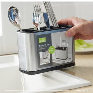 ถังใส่ช้อนส้อมสแตนเลสสำหรับช้อนส้อม - Product Image 2