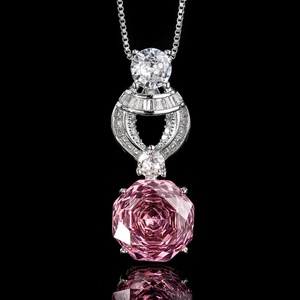 Refined Everyday Style Eco-friendly Copper 12*12MM Zircon Pendant <b>Earrings</b> Ring Ladies Jewellery Set With Stone - Product Image 4