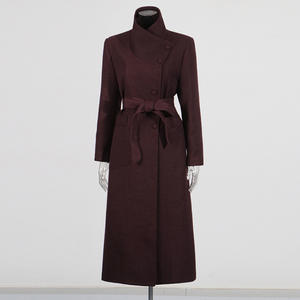Cappotto Lungo da Donna Stile Retrò Francese, Tinta Unita, Collo Alto con Lacci, <span class=keywords><strong>Rosso</strong></span>, Nuova Moda Primavera 2026 - Product Image 6