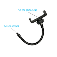 Clip flexible à col de cygne pour fixer un support de lumière annulaire, clip pour téléphone portable, clip pour téléphone en direct