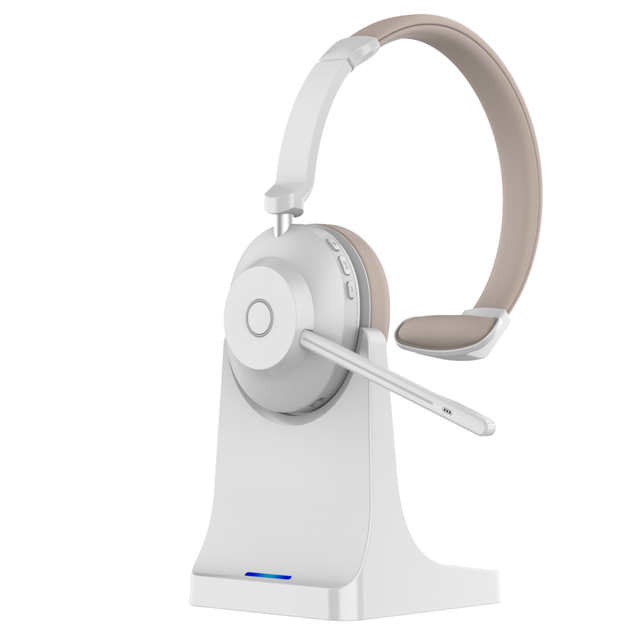 Wireless Headset with Mic Mute Charging Base Trucker Hedaset Wireless Headphones with Microphone Noise Canceling USB Dongle