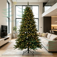 Sapin de Noël artificiel pré-éclairé de 9 pieds avec lumières LED, pour l'intérieur et l'extérieur, exportateur, personnalisable