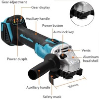 Meuleuse d'angle sans fil 18V Li-Ion 800W à interrupteur coulissant, 125mm M14, en acier inoxydable, pour polissage et découpe DIY