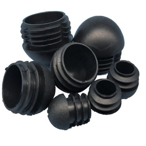 5 bouchons de tuyau en plastique, rond, carré, noir, embouts en plastique - Product Image 1