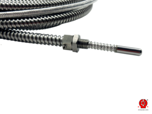 Sonde de température à capteur frontal flexible anti-pliage avec gaine en acier inoxydable ondulé Pt100 RTD WZPM2-211-E OEM ODM IP66 - Product Image 2