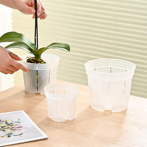 <span class=keywords><strong>Pot</strong></span> de fleurs <span class=keywords><strong>transparent</strong></span> P408 <span class=keywords><strong>pour</strong></span> orchidées Phalaenopsis (grande, moyenne, petite) avec contrôle de la racine, drainage visible et respirant - Product Image 3