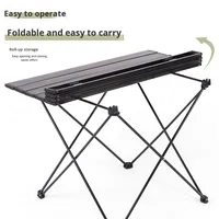 AJOTEQPT Table pliante portable en aluminium pour activités de plein air Table de barbecue pliante légère pour pique-nique et camping