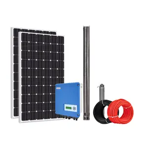 JNTECH 1.1kW hybrid single three phase solar water pump inverter system with Advanced IGBT MPPT solar water pump for drinking