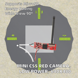 לוח מיני PCB C55 אדום מצלמת מימי חיישן CMOS תמיכה ב-MicroSD צריכת חשמל נמוכה רזולוציה 640x480 זווית מצלמה 90 מעלות - Product Image 2