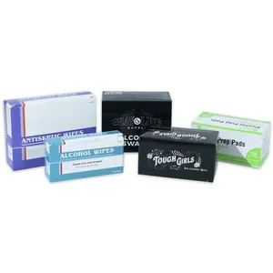 Lingettes de nettoyage médicales de marque privée, emballage de 5x5cm, tampons de préparation à l'alcool isopropylique 70%