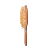 Brosse à cheveux ovale en bambou avec coussin d'air, démêlante, pour massage du cuir chevelu, professionnelle pour salon, vente en gros, OEM