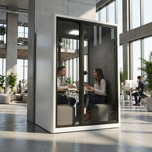 Cabina de <span class=keywords><strong>estudio</strong></span> insonorizada UNIBOOTH con aislamiento acústico de 33dB, ignífuga, de montaje rápido, ISO 23351, para hospitales y centros médicos, venta al por mayor - Product Image 2