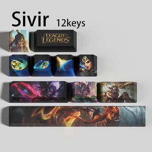 Capuchons de touches sur le thème LoL, par sublimation, 12 touches personnalisées, icônes de compétences de héros LoL pour clavier mécanique, accessoires de jeu - Product Image 3