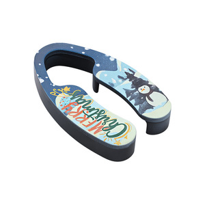 Ouvre-bouteille de Noël en forme de bonhomme de neige, coupe-capsule en U en acier inoxydable, gadget de cuisine avec poignée en plastique - Product Image 5