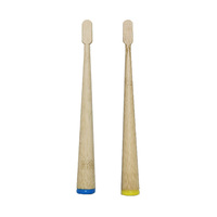 CoralClean Mr. Bambou Huile de ricin Poils Brosse à dents en bambou Manche en bois Brosse à dents Bambu