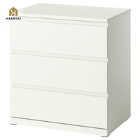 Commode blanche minimaliste moderne sans poignées HarmTai à 3 tiroirs avec organisateur de rangement pour chambre à coucher et armoire à vêtements