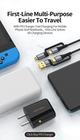 Câble de charge et de données multi-usages 4-en-1 CableCreation PD 60W Micro USB Type-C 480 Mbps en nylon tressé pour ordinateur et écouteurs