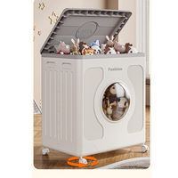 Boîte de rangement carrée à rabat grande capacité, organisateur en plastique, armoire multifonctionnelle pour le rangement domestique des appareils mobiles