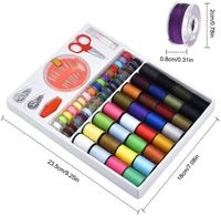 Kit de couture portable BOCHENG durable et simple, avec fils multicolores, aiguilles, ciseaux, ruban à mesurer et accessoires de couture métalliques – Vente en gros