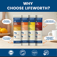 Poudre de collagène de bouillon d'os Lifeworth, collagène hydrolysé pur, peptides multi-collagène, soutient la peau, les ongles, les articulations, soutien immunitaire, utilisation pour adultes