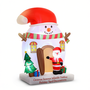 Muñeco de Nieve Inflable Navideño para Decoración de Jardín, Material de PVC, Diseño 3D, Decoración Navideña Iluminada - Product Image 1