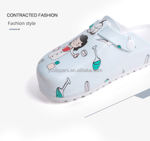 BreezeStep Zoccoli da Donna in EVA con Stampa Elegante Tacco Alto Plateau Fibbia <span class=keywords><strong>Calzature</strong></span> da <span class=keywords><strong>Lavoro</strong></span> per Spiaggia e Giardino Punta Chiusa Suola Morbida Estiva - Product Image 2