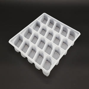 Boîtes en plastique PET jetables de qualité alimentaire en gros, emballage personnalisé pour plateau à dumplings avec impression de logo, transparentes - Product Image 1