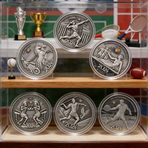 Moneda de recuerdo de mitología griega personalizada en 3D con relieve y grabado, fabricada en fábrica, moneda metálica chapada en plata antigua para regalos - Product Image 1