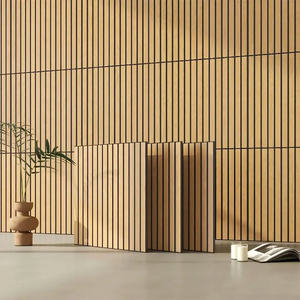 Panneau acoustique en bois massif écologique au design moderne avec revêtement en polyester pour la décoration d'hôtel et de salon, insonorisant - Product Image 6