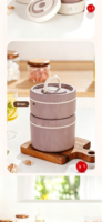 316 Edelstahl BPA-freie 5-Fach Isolierte Moderne Minimalistische Lunchbox mit Besteck und Suppenbecher für Studenten und Büroangestellte