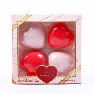 Venta al por mayor <span class=keywords><strong>de</strong></span> fábrica Bombas <span class=keywords><strong>de</strong></span> ducha <span class=keywords><strong>de</strong></span> aceite esencial orgánico Colorido Lujo Natural Fizzy Valentine Party Favors Heart Bath Bomb Set - Product Image 2