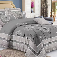 Ensemble de housse de couette de style vintage, de bonne qualité, 6 pièces, comprenant 1 housse de couette, 1 drap et 4 taies d'oreiller