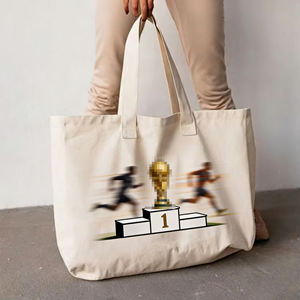 Borsa Shopper in Tela di Cotone Personalizzata per la Coppa del <span class=keywords><strong>Mondo</strong></span> 2026, Design con Motivo di Giocatori di Calcio, Borsa Riutilizzabile Regalo per Tifosi - Product Image 2