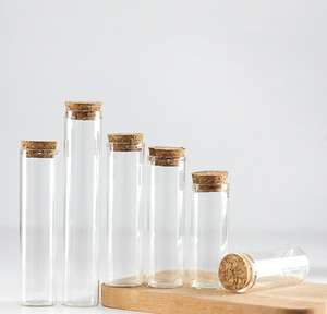 30 Tubes en verre en gros avec <span class=keywords><strong>bouchon</strong></span> droit plat bouche Rose sous-embouteillage <span class=keywords><strong>Tube</strong></span> à essai en verre avec bouteille d'emballage en liège - Product Image 3