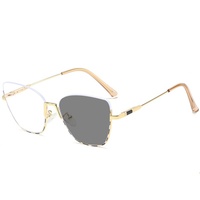 Bonbons coloré couleur changeante Protection des yeux Prescription lunettes ordinateur ressort charnière métal demi-monture lunettes