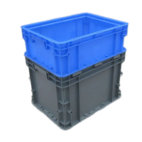Boîte de rangement inclinée en plastique bleu gris de fabrication OEM, taille 300*200*150mm avec couvercle pour l'utilisation en entrepôt et en logistique, caisse