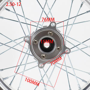 Jantes de roue avant et arrière en alliage d'aluminium 2.50-12 pouces / 3.00-12 pouces pour moto, véhicule tout-terrain, VTT – Nouveaux accessoires pneus et roues - Product Image 4