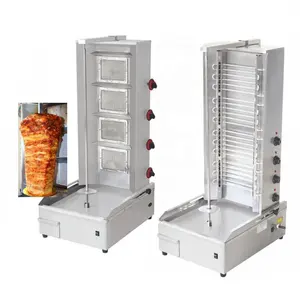 고품질 스테인레스 스틸 전기 및 가스 그릴 기계 중동 바베큐 Shawarma 케밥 만들기 장비