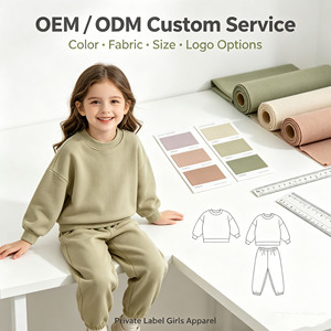 Tuta Sportiva Personalizzata per Bambini, Set Casual Minimalista con Felpa Girocollo e Pantaloni Jogger con Polsini Elastici, Completo Coordinato in 2 Pezzi per Ragazze - Product Image 3