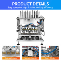 Machine de scellage pneumatique semi-automatique 8 plateaux haute productivité pour l'emballage de durian, aliments cuits et cartons en plastique - Offre Spéciale