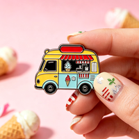 Pins en émail dur et doux de haute qualité, mignons, en métal, pour la vente en gros, badges pour camion de crème glacée, pins de revers personnalisés avec LOGO, motifs de dessins animés
