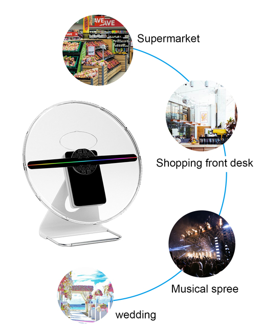 30cm 3D Hologram Fan Led Display Advertising Holographic