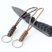 QingGear fait à la main en nylon corde tressée tactique couteau lanière avec porte-clés survie porte-clés lanières cordon