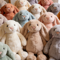 Usine de jouets en peluche, vente en gros, peluches lapins en fourrure de 8 pouces, jouets en peluche doux et mignons, animaux en peluche pour garçons, cadeaux de Pâques et d'anniversaire